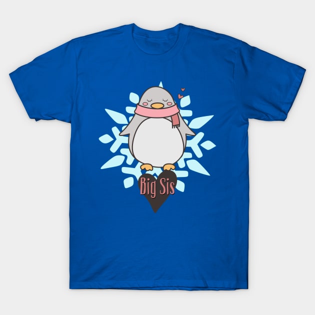Penguin Big Sis Snowflake T-Shirt by LittleBean